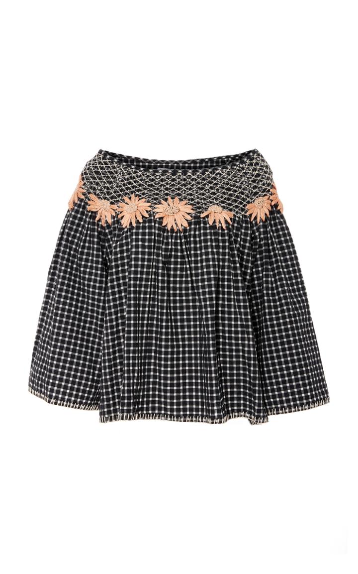 Innika Choo Smock Collar Gingham Top