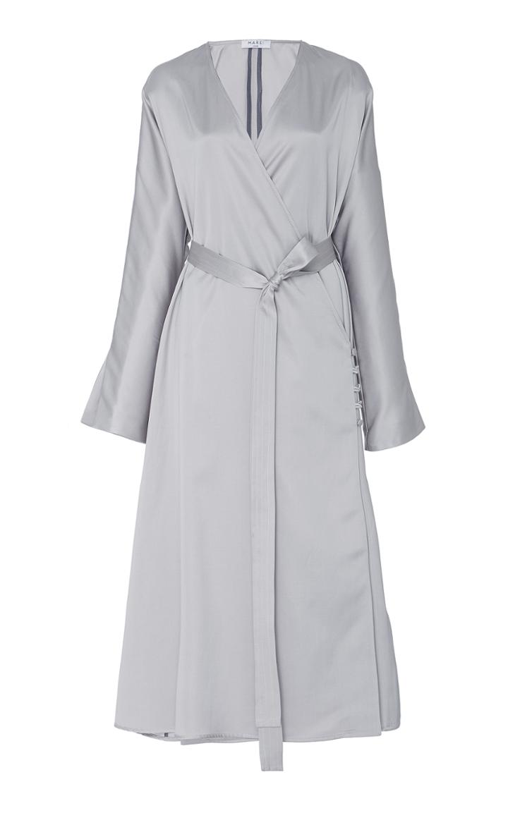 Marei 1998 Gingham Wrap Silk Dress