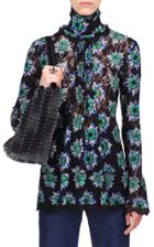 Moda Operandi Paco Rabanne Pleated Floral Stretch-lace High-neck Top