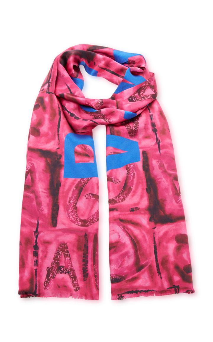 Balenciaga Two-tone Printed Silk Scarf