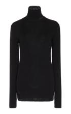 Tibi Ribbed Fitted Wool Turtleneck Sweater