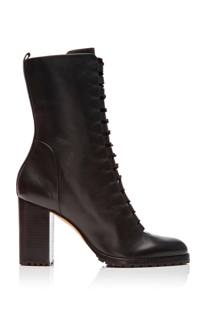 Alexandre Birman Heeled Leather Combat Boots
