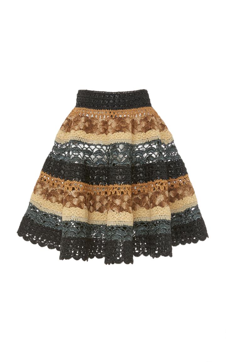 Moda Operandi Dolce & Gabbana Striped Crochet Skirt Size: 38