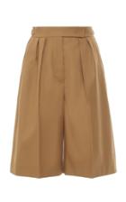 Moda Operandi Max Mara Lux Pleated Cotton-gabardine Shorts Size: 2
