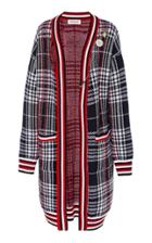 Monse Plaid Neck Tie Long Cardigan