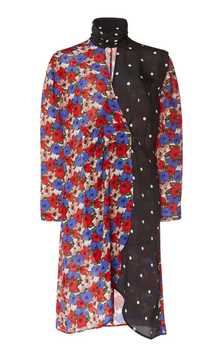 Rixo Cherie Silk Wrap Mini Dress
