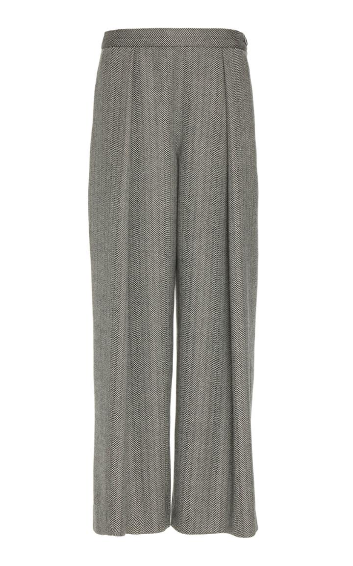 Maison Rabih Kayrouz Virgin Wool Chevron Print Trousers