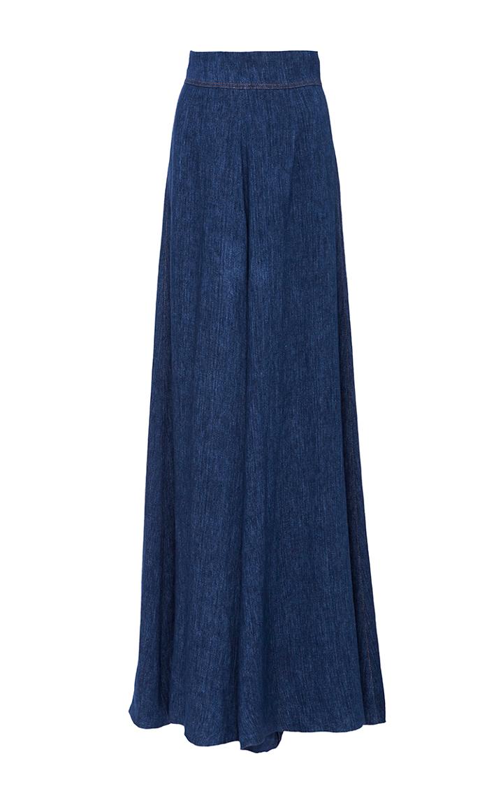 By. Bonnie Young Linen Denim Wide Leg Trousers