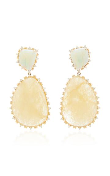 Dana Rebecca 14k Gold Opal And Yellow Sapphire Earrings