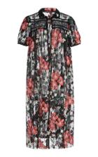 Anna Sui Hibiscus Embroidered Mesh Cover-up