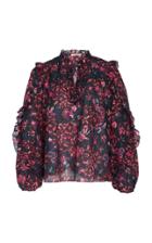 Ulla Johnson Rana Tie-neck Floral-print Cotton-blend Blouse Size: 0
