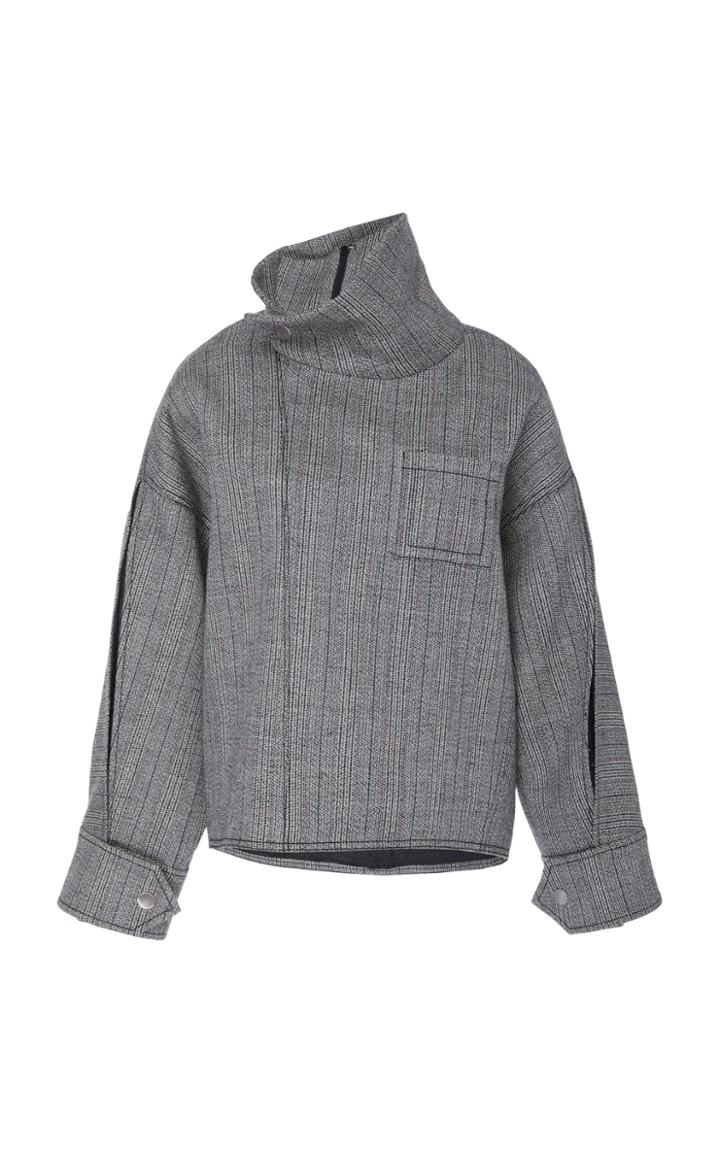 3.1 Phillip Lim Cape-detailed Collared Wool-tweed Top