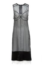 Proenza Schouler Lace Hem Sleeveless Satin Dress