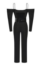Rasario Cold Shoulder Satin Jumpsuit