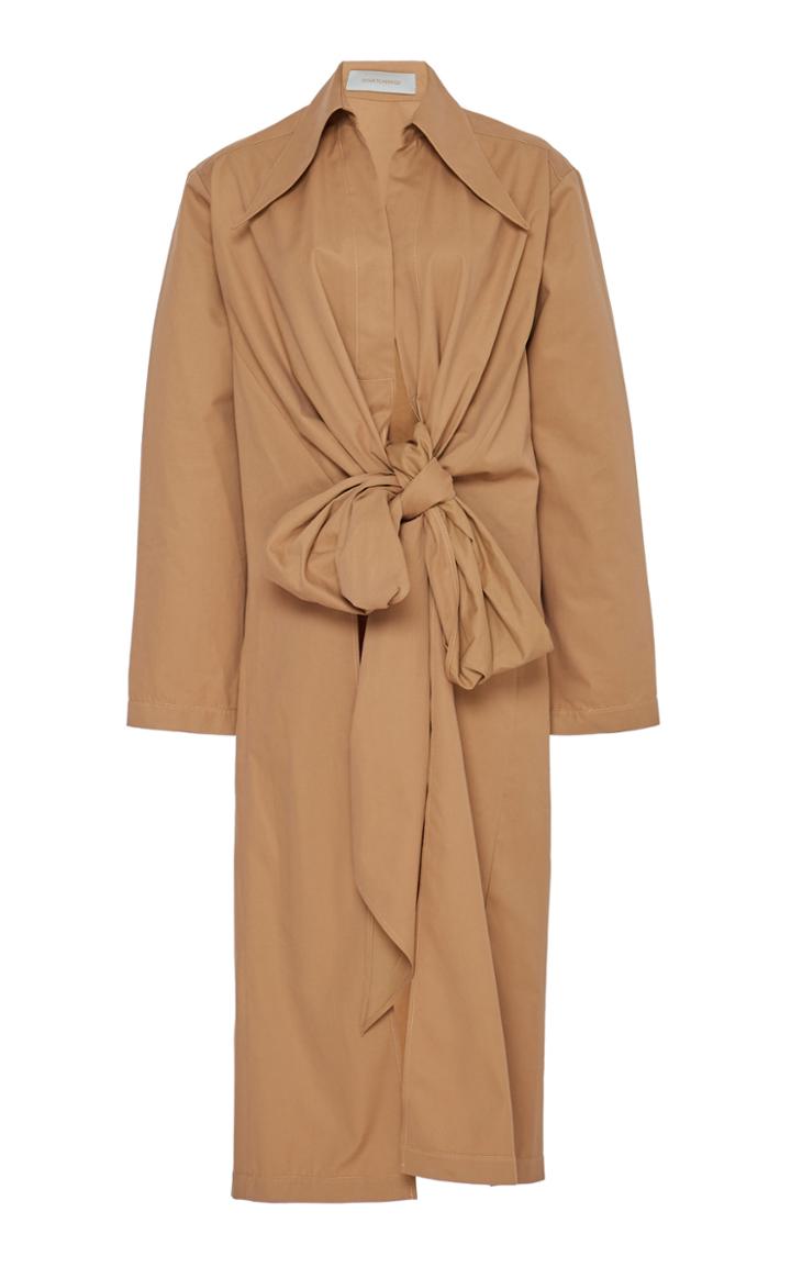 Silvia Tcherassi Tie-front Gaia Cotton Trench Coat