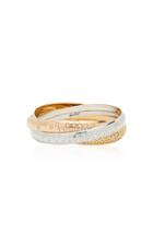 Vintage Cartier 18k Tri-gold Interlocking Bangle