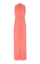 Moda Operandi Lela Rose Belted Crepe Flared Jumpsuit Size: 0