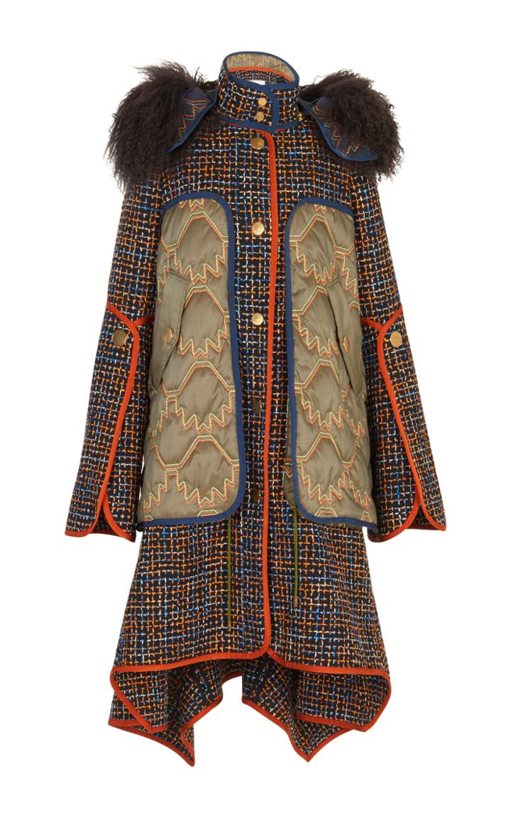 Peter Pilotto Tweed Shearling Coat