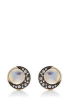 Noor Fares Blue Moonstone Tilsam Eclipse Stud Earrings