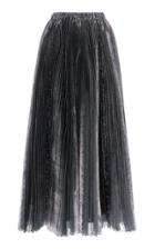 Dice Kayek High Waist Metallic Plisse Skirt