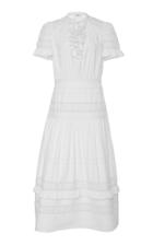 Sea Lilli Eyelet S/s V-neck Midi Dress