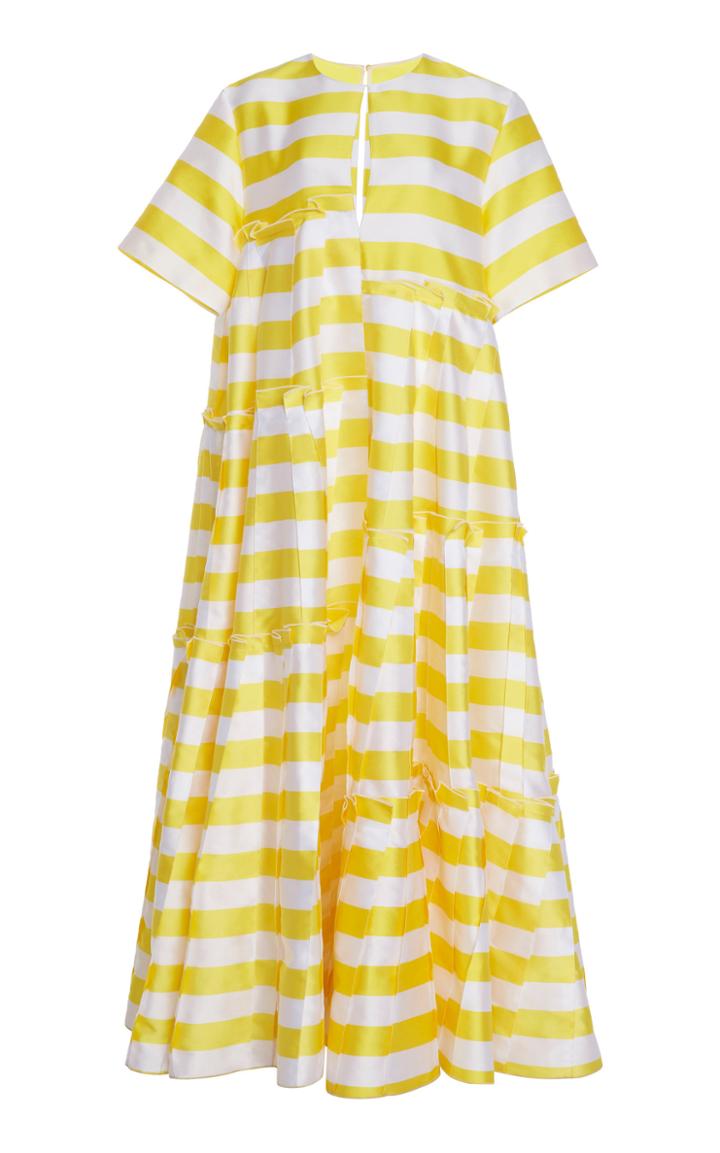 Maison Rabih Kayrouz Striped Cut-out Maxi Dress