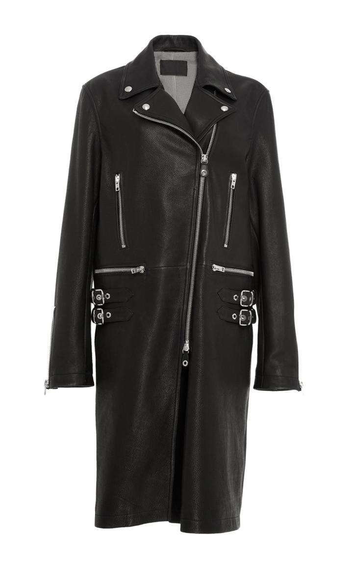 Alexander Wang Long Leather Biker Coat