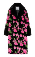 Stand Studio Liliana Floral-print Faux Fur Coat