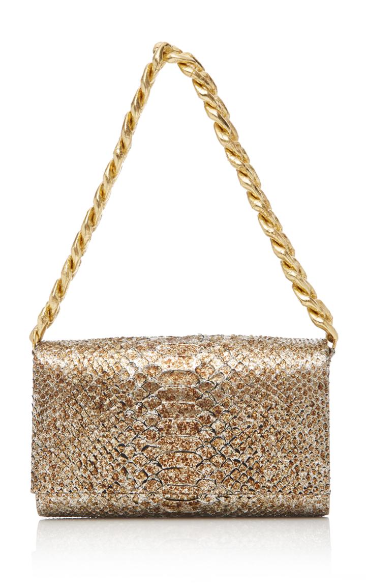 Nancy Gonzalez Metallic Python Bag With Chain