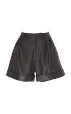 David Koma Oversized Leather Shorts
