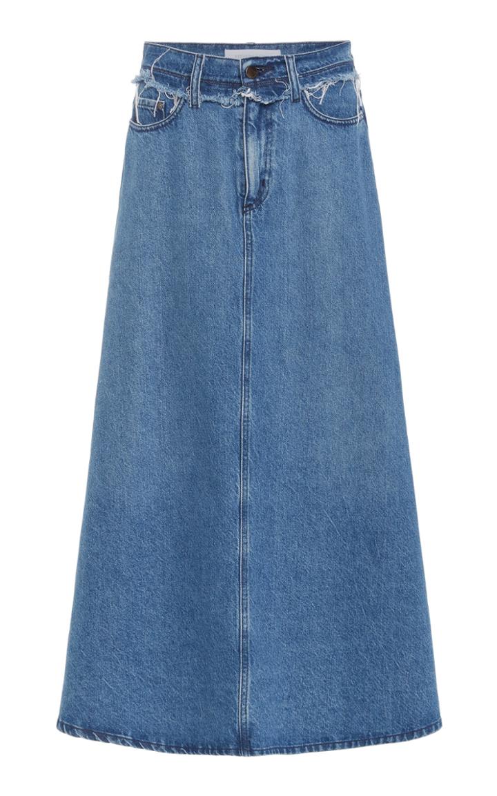 Nobody Denim Como High-rise Denim Midi Skirt