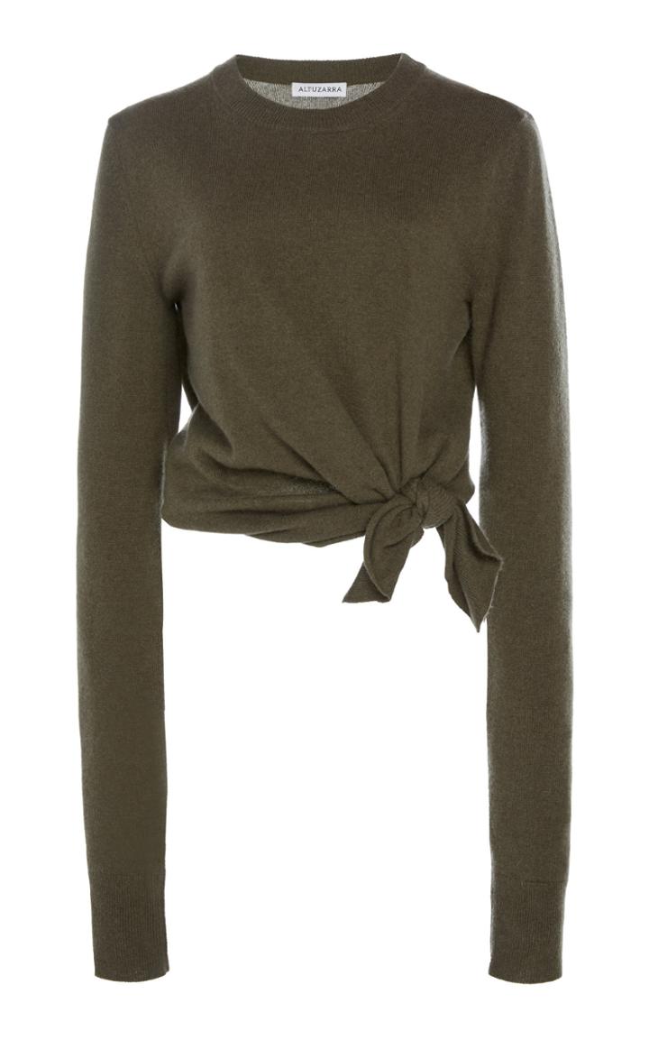 Altuzarra Nalini Cropped Tie-detailed Cashmere Sweater