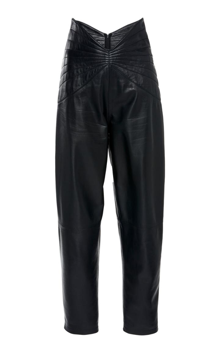 Attico Butterfly Leather Carrot Pants