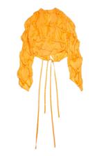 Moda Operandi Acne Studios Textured Satin Cropped Top