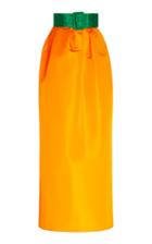 Rosie Assoulin Pleated Belted Silk Skirt