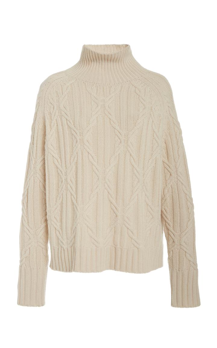 Nili Lotan Meyra Cashmere Cable-knit Turtleneck Sweater Size: S