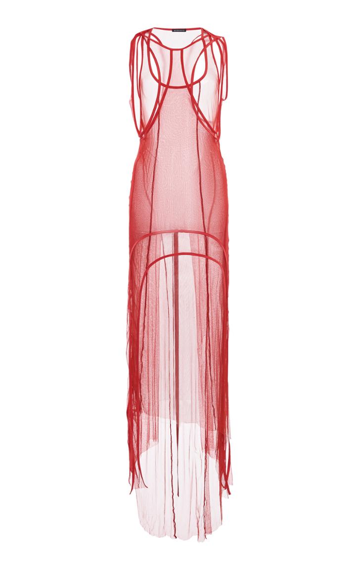 Moda Operandi Ann Demeulemeester Satin-trimmed Asymmetric Midi Dress Size: 36