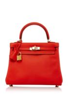 Maia Hermes 25cm Red Capuccine Swift Leather Kelly