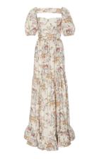 Markarian Exclusive Maddalena Floral Tiered Maxi Gown