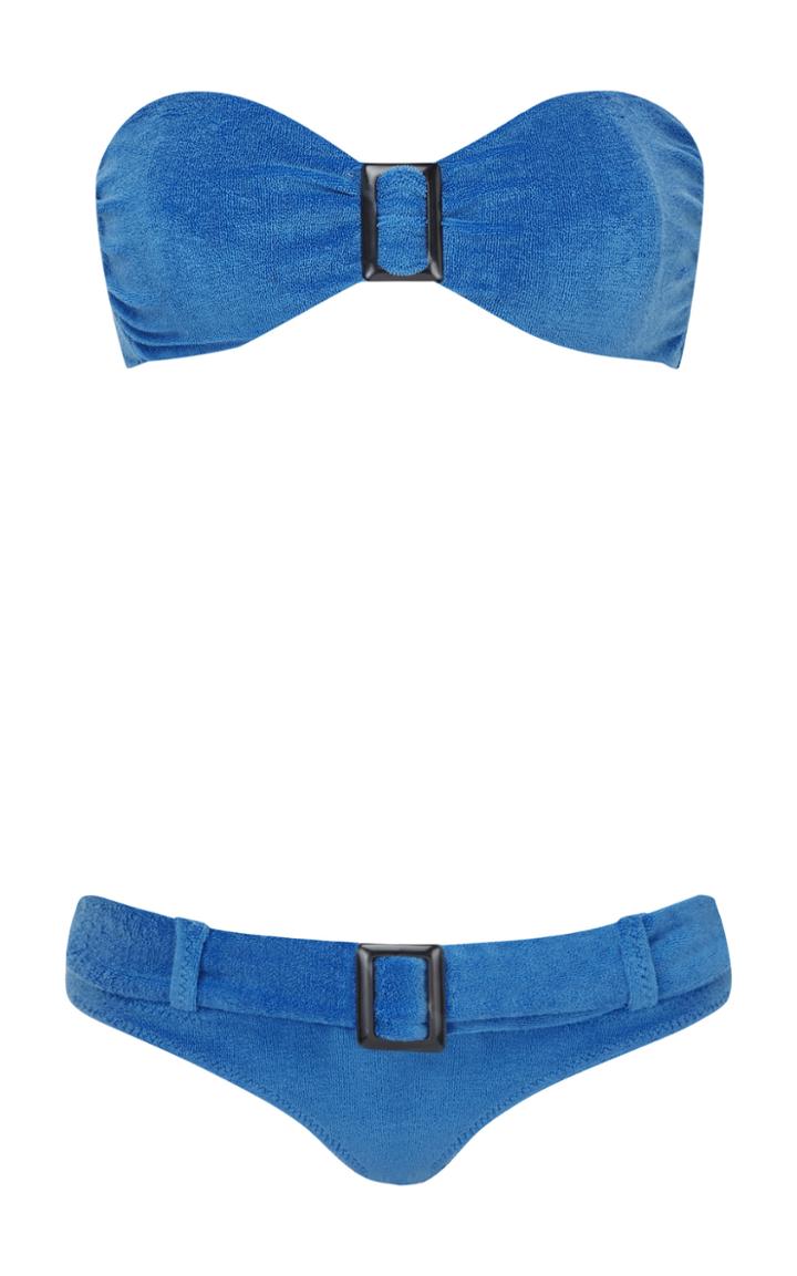 Lisa Marie Fernandez Belted Terry Bandeau Bikini