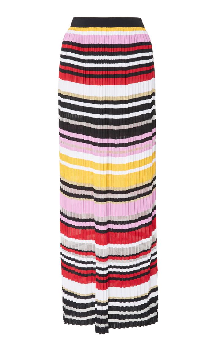 Carolina Herrera Pleated Knit Maxi Skirt