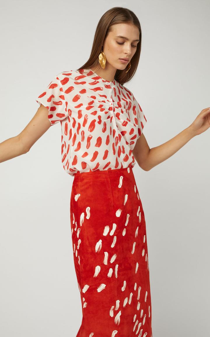 Marni Hand Painted Leather Skirt