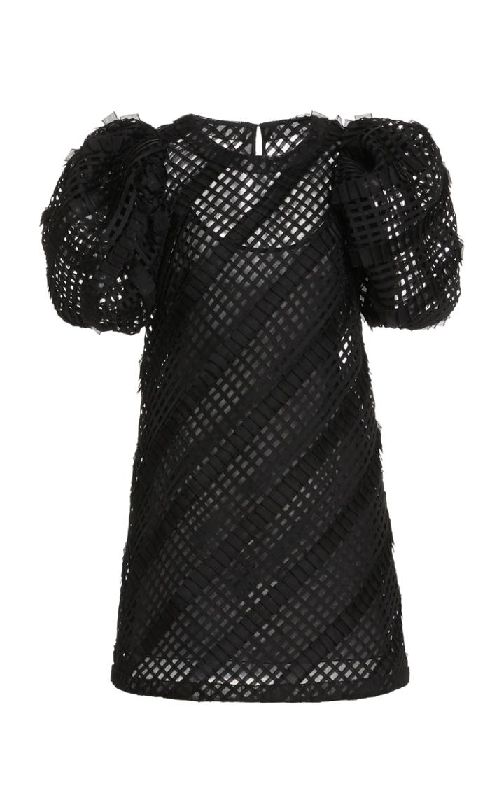 Moda Operandi Carolina Herrera Puff Sleeve Embroidered Silk Organza Mini Dress