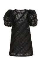 Moda Operandi Carolina Herrera Puff Sleeve Embroidered Silk Organza Mini Dress
