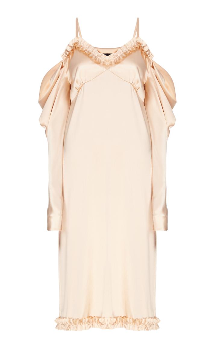 Flow The Label Gold Draped Cold Shoulder Dress