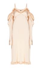 Flow The Label Gold Draped Cold Shoulder Dress