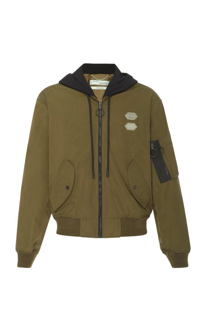 Off-white C/o Virgil Abloh Hooded Shell Bomber Jacket