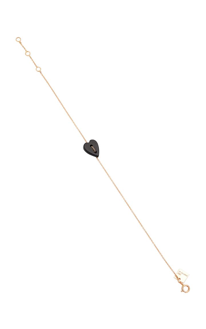 Ginette Ny Angle 18k Rose Gold Onyx Bracelet