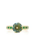 Brooke Gregson Maya Flower Aquamarine Emerald Ring 2