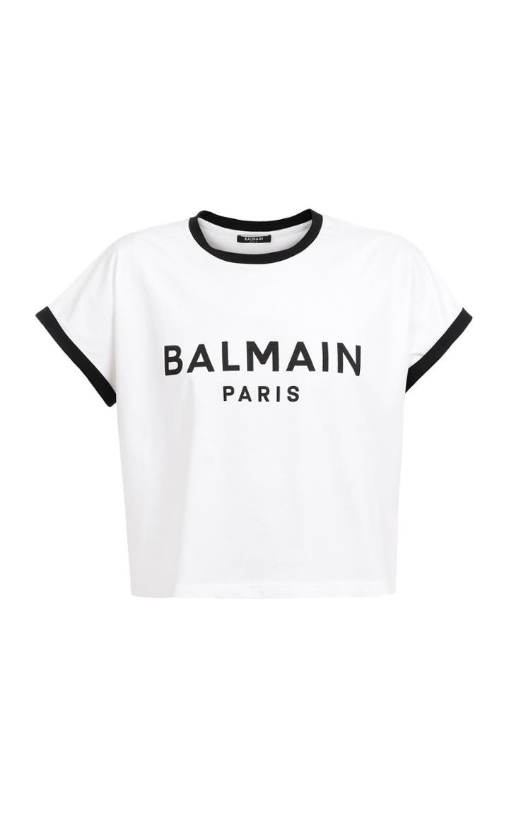 Moda Operandi Balmain Flocked-logo Cotton T-shirt